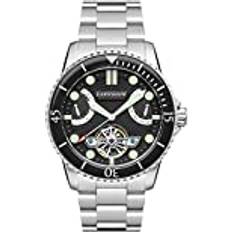 Thomas Earnshaw Watches Thomas Earnshaw Admiral Jervis Mechanical Automatic Script Black ES-8134-11 Silver One Size