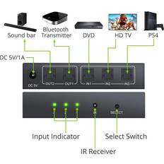 NKT32 3 In 2 Out Toslink Cable Switch Splitter SPDIFTOSLINK