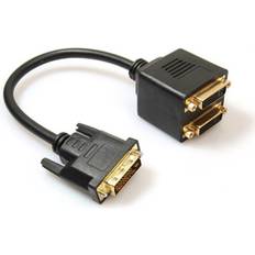 ChaoChuang DVI Splitter Adaptor DVI-D Male to Dual 2 DVI-I Female Video Y Splitter Cable Adapter Cable