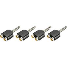 Cables Tlily 6.35mm 1/4 Inch Male Stereo to 2 Dual RCA Female Splitter Adapter Converter