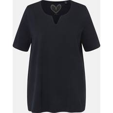 Lana Camicie Ulla Popken T-shirt Scollo A Tunica Mezze Maniche Donna Blu