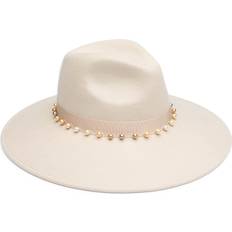 Skiing - Women Hats Eugenia Kim Emmanuelle Ombre Pearl Felt Fedora Hat NUDE