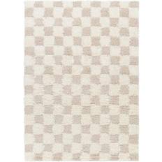 Tufted Carpets Artistic Weavers Shaggy Modern Plush Pile Checkered Area Rug 160cm x 220cm Beige