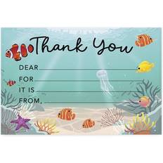 Party Supplies Koyal Wholesale Koyal Wholesale Kids Fill in the Blank Thank You Cards 20 Cards Including Envelopes Under The Sea For Party Guests