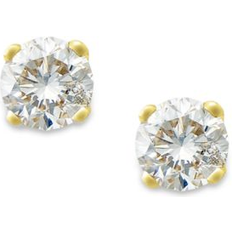 Macy's Gold Earrings Macy's Round-Cut Diamond Stud Earrings in 10k Yellow or White Gold 1/10 ct. t.w. Yellow Gold Yellow Gold