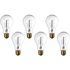 Tesler Clear 60 Watt Standard Base Edison Style Bulb 6-Pack