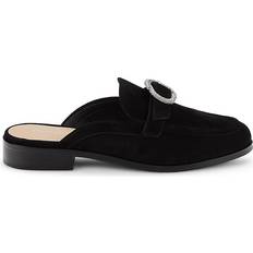 Men - Wide Fit Slippers & Sandals Stuart Weitzman Crystal Buckle Suede Mule