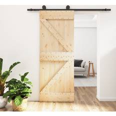 VidaXL Doors vidaXL Sliding Door with Hardware Set Wood Pine (x210cm)