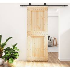 Døre vidaXL Skydedør med Monteringssæt 80x210 cm Massivt Fyrretræ (x210cm)