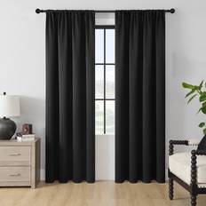 Gardiner & Tillbehör Shein 1pc Solid Color Polyester Blackout Curtains With Simple Modern Features Sunscreen Heat Ins