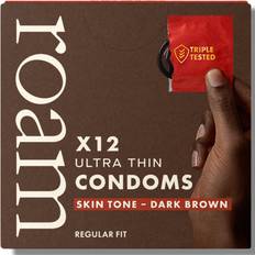 Brown Condoms Sex Toys Roam Skin Tone Condoms Dark Brown 12 Pack