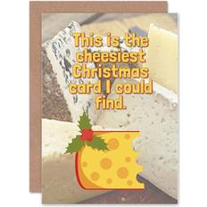 Christmas Cards & Invitations ARTERY8 Wee Blue Coo Cheesy Christmas Card Merry Xmas Cheese Lover Funny Greeting Card