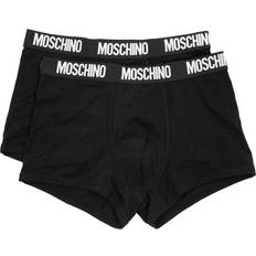 Moschino Underwear Moschino Men's 2-Pack Pima Cotton Logo Trunks BLACK