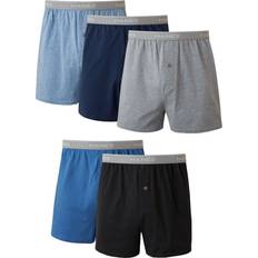 Hanes Men's 5-Pack Exposed Waistband Knit Boxers, Assorted