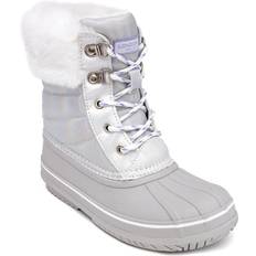 White Boots London Fog Little Girls Bridger Cold Weather Lace Up Boots Silver Silver