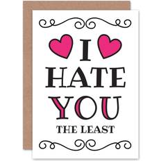 White Cards & Invitations ARTERY8 Wee Blue Coo I Hate You The Least Funny Valentines Greeting Card