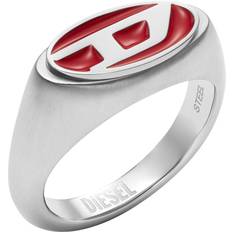 Diesel Signet Ring - Red/Silver