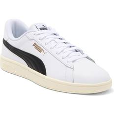 Puma Smash 3.0 Leather Sneaker - White Black Gold-Frosted Ivory