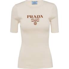 Prada XL Jumpers Prada Silk Crew-Neck Sweater With Logo