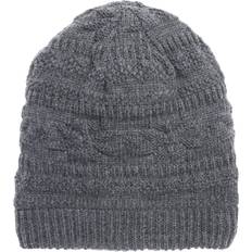 M Beanies Muk Luks Textured Beanie Grey Gray OSFM