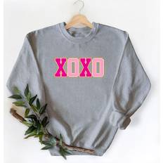 Sweaters RAWSOME T-SHIRTS Women's Valentine's Day Sweatshirt Pink XOXO H.Grey