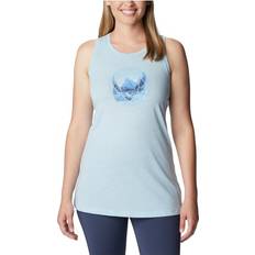 Columbia Tank Tops Columbia Bluff Mesa Graphic Tank Top for Ladies Spring Blue Heather/Mindful Meditation