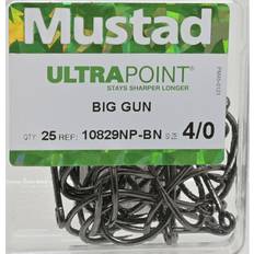 Mustad Ultrapoint Big Gun Barbed Single Eyed Hook 25 Units Black 4/0