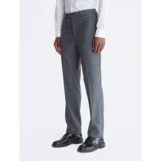 Fabric - Men Pants Calvin Klein Men's Slim Fit Suit Pants Grey x 30L