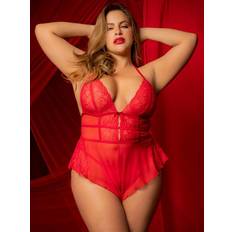 Mapale Plus Red Halter Neck Teddy Red