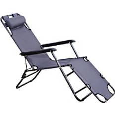 Garden & Outdoor Furniture OutSunny 2 1 Lounger Folding Reclining Garden