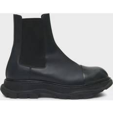 Alexander McQueen Herr Kängor & Boots Alexander McQueen Läder Ankelboots Med Logotyp
