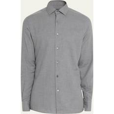 Cachemire Chemises Zegna Men's Cashco Cotton-Cashmere Shirt Grey Grey