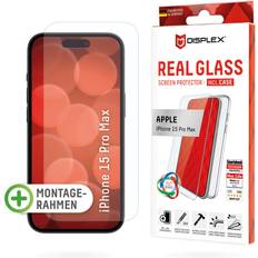 Real Glass Screen Protector + Case for iPhone 15 Pro Max