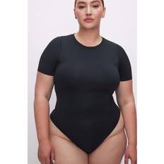 Negro Bodys Good American Short Sleeve Scuba Bodysuit