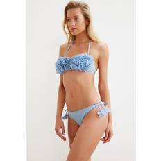 I Tops de bikini Trendyol Collection Collection Bikini-hose Blau Unifarben für Damen