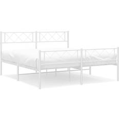 Beds & Mattresses vidaXL white, 120 cm/with headboard footboard Foundation