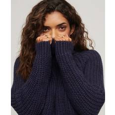 Superdry Woman Jumpers Superdry Slouchy Stitch Roll Neck Knit - Navy Marl