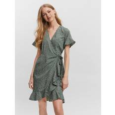 Vero Moda Polyamid Klänningar Vero Moda Omlottklänningar Laurel Wreath Tiny Dots Vmhenna 2/4 Wrap Frill Dress Noos Klänningar