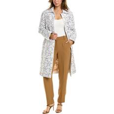 Blanc - Veste en cuir Vestes Michael Kors Floral Plonge Leather Balmacaan Jacket