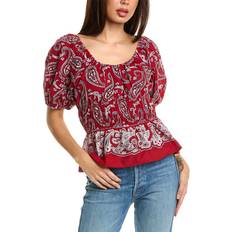 Paisley Blouses Theodora Paisley Print Puff Sleeve Top