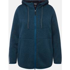 Dam - Hoodies - Turkosa Tröjor Ulla Popken Stora storlekar Jacka stickad fleece med teddyfleece-foder, Dam, turkos, 46/48, Polyester