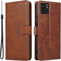 Skalo Motorola Edge 40 5G Premium Wallet Flip Cover Brun