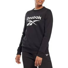 Reebok Women Sweaters Reebok Women's Identity Logo Fleece Crew Sweatshirt Black Black