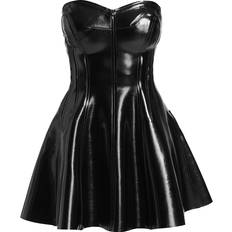 Leather - Women Dresses Norma Kamali Women's Grace Vegan Patent Leather Strapless Minidress Black Black