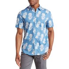 Tops Slate & Stone Men's Pineapple Print Short Sleeve Shirt Light Blue