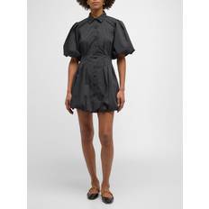 Polyurethane Dresses Simkhai Women's Cleo Puff-Sleeve Pintuck Minidress Black Black