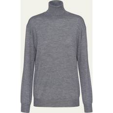 Prada Clothing Prada Cashmere And Wool Turtleneck Sweater Slate Gray