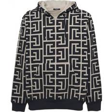 Balmain Jumpers Balmain Monogrammed Kapuzen -Sweatshirt Beige