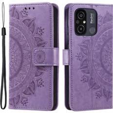 Skalo Xiaomi Redmi 12C 4G Mandala Flip Cover Lilla