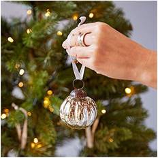 Glass Christmas Decorations Paper High Set of 3 Silver Antique Christmas Tree Ornament